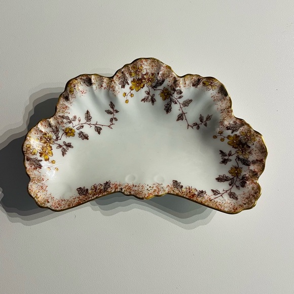 Limoges A. Lanternier Porcelain Bone Trinket Dish Hand-painted France 1890s VTG - Picture 1 of 7